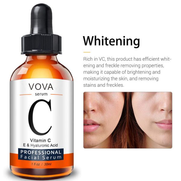Best Vitamin C Serum For Face in clear dropper bottle on white background