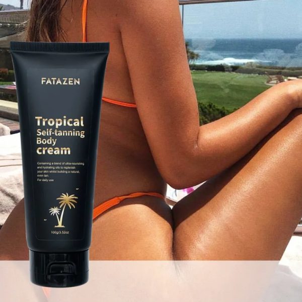 Woman Applying 3Hrs Instant Tanning Cream