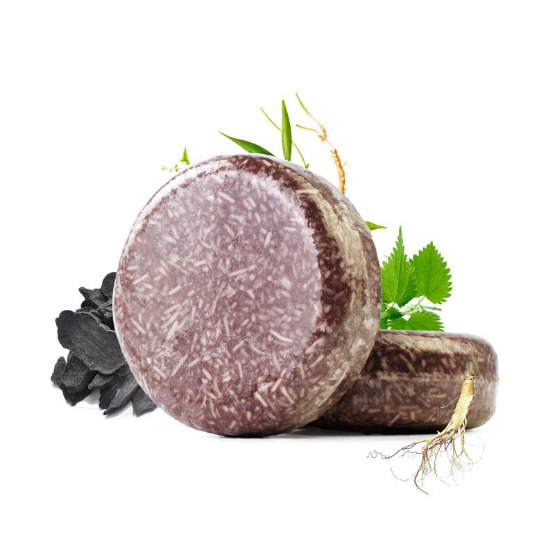 Ginseng Shampoo Soap Bar on Bathroom Shelf