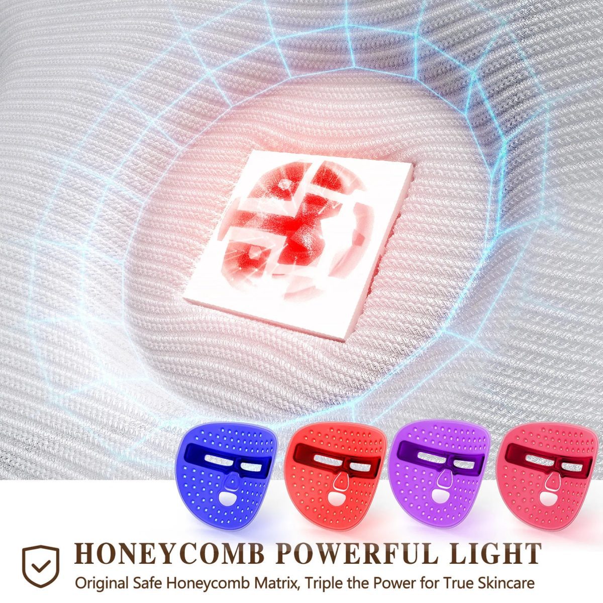 LED Face Mask device with adjustable red light settings