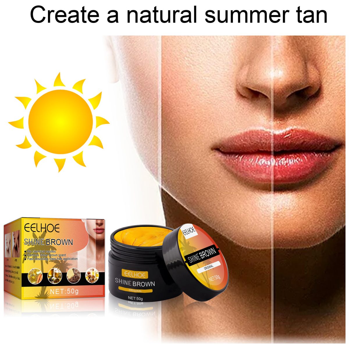 Before and After Using Wheat Complexion Tanning Moisturizer