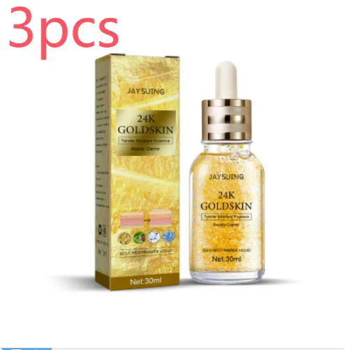 Applying 24K Gold Collagen Serum to clean, glowing skin