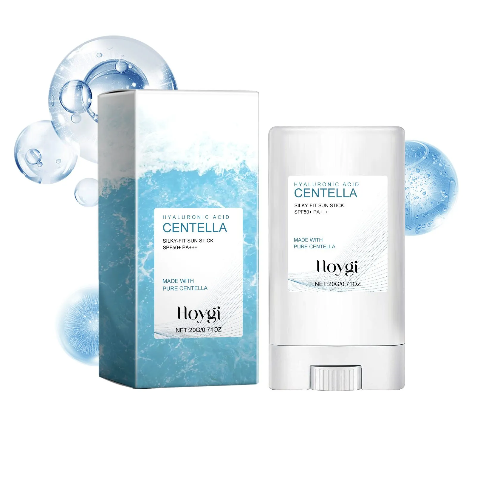 Travel-size UV protection stick with hyaluronic acid