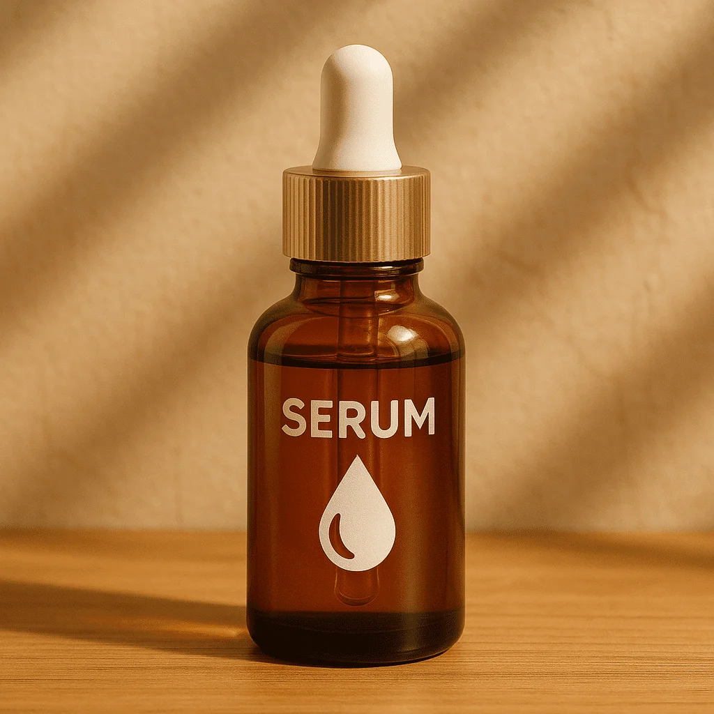 Serum drop on fingertip ready for face application